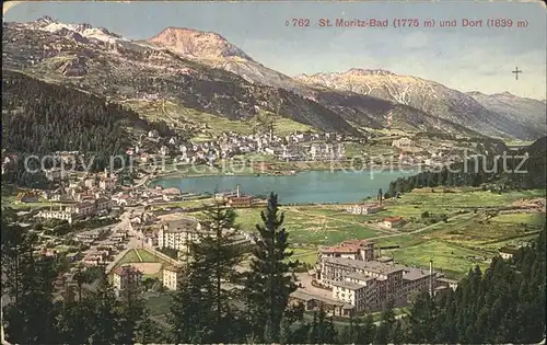St Moritz Bad GR mit Dorf Kat. St Moritz
