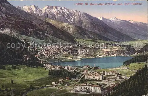 St Moritz Bad GR mit Dorf Kat. St Moritz