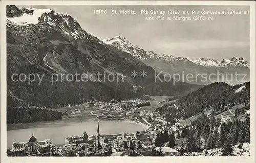 St Moritz GR mit Piz Surlex Corvatsch und Piz la Margna Kat. St Moritz