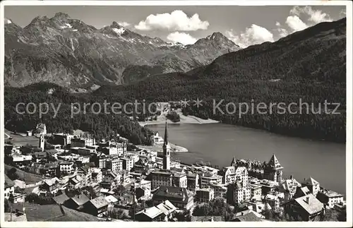 St Moritz Dorf GR mit Piz Languard und Albris Kat. St Moritz