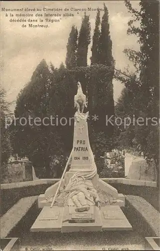 Clarens Montreux Monument eleve au Cimetiere / Montreux /Bz. Vevey