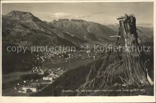 St Moritz Bad GR Blick vom Hahnensee Kat. St Moritz