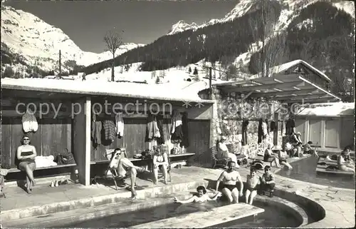 Leukerbad Thermal Fussbad mit Gitzifurgge Kat. Loeche les Bains