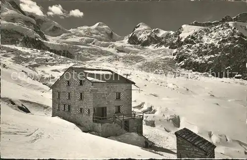 Monte Rosa Huette mit Castor und Pollux Kat. Zermatt