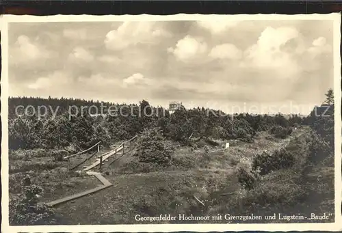 Georgenfeld Hochmoor mit Grenzgraben und Lugstein Baude Kat. Zinnwald Georgenfeld