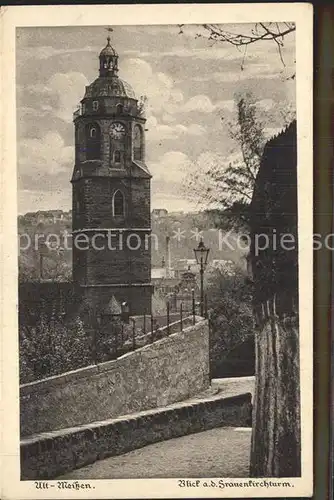 Alt Meissen Elbe Blick auf die Frauenkirche Kat. Meissen