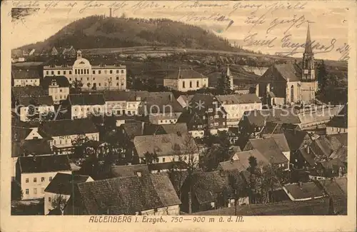 Altenberg Erzgebirge Ortsansicht mit Kirche Kat. Geising