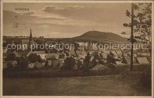 Altenberg Erzgebirge Ortsansicht mit Kirche Blick zum Geisingberg Kat. Geising