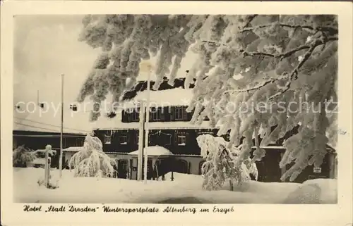 Altenberg Erzgebirge Hotel Stadt Dresden im Winter Kat. Geising