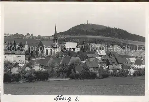Altenberg Erzgebirge Ortsansicht mit Kirche und Geisingberg Kat. Geising