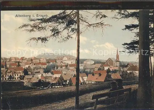 Altenberg Erzgebirge Ansicht vom Waldrand aus Ruhebank Geisingberg Kat. Geising