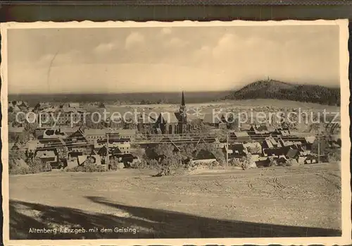 Altenberg Erzgebirge Ortsansicht mit Kirche Geisingberg Kat. Geising