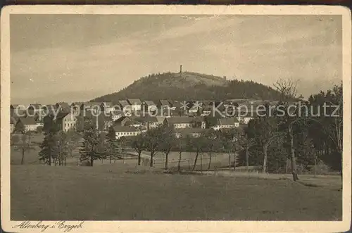 Altenberg Erzgebirge Blick zum Geisingberg Kupfertiefdruck Kat. Geising