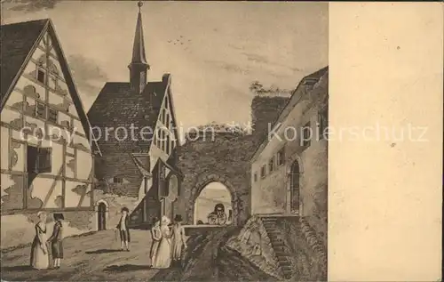Alt Meissen Elbe Wassertor und Jacobskapelle Kat. Meissen