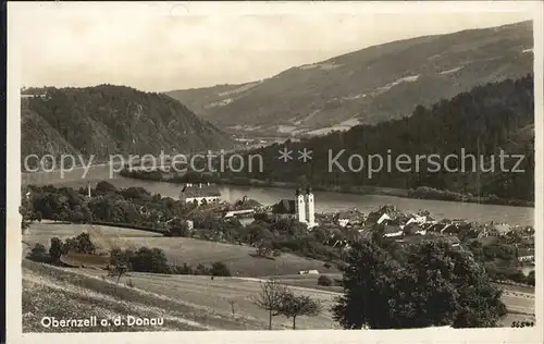 Obernzell Donau Ortsansicht mit Kirche Donautal Kat. Obernzell