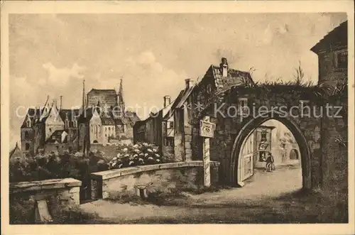 Alt Meissen Elbe Ehemalige Stadttore Lommatzscher Tor Burg Muehlbachs Postkarte Folge 31 No 6 Kat. Meissen