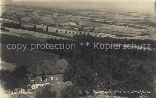 Bad Kreischa Wilischbaude Panorama Blick vom Wilischfelsen