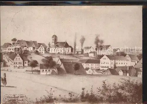 Alt Hoeckendorf Dippoldiswalde anno 1869 Kuenstlerkarte