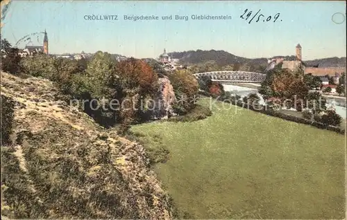 Croellwitz Halle Saale Bergschenke Burg Giebichenstein Kat. Kroellwitz Halle Saale