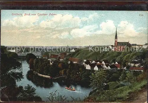 Croellwitz Halle Saale Blick vom Trothaer Felsen Kat. Kroellwitz Halle Saale