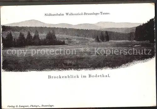 Bodetal Harz Brockenblick Suedharzbahn Kat. Treseburg
