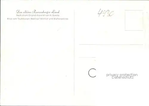 hf00953 Teutoburgerwald Kuenstlerkarte Litho Kategorie. Detmold Alte Ansichtskarten