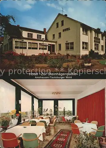 hf00992 Teutoburgerwald Hotel Zur Steinhaegerquelle Kategorie. Detmold Alte Ansichtskarten