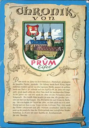 Pruem Eifel Chronik Wappen Kat. Pruem