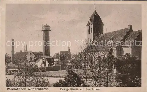 Wangerooge Nordseebad Ev Kirche mit Leuchtturm Kat. Wangerooge