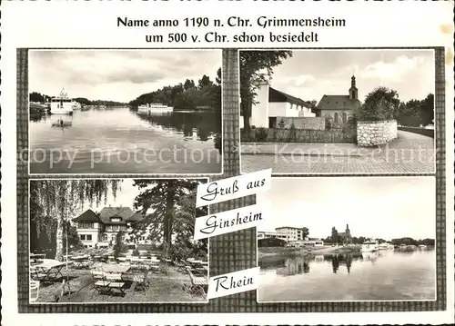 Ginsheim-Gustavsburg Rhein-Panorama Kirche Gartenterrasse / Ginsheim-Gustavsburg /Gross-Gerau LKR