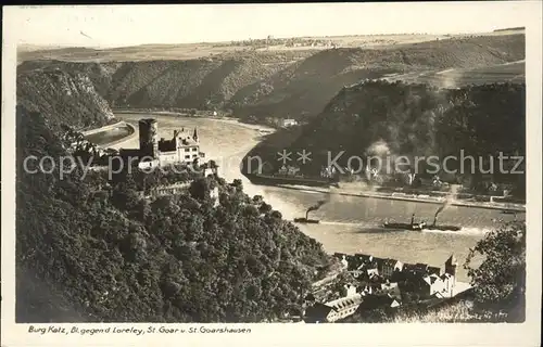 Foto Zeitz F.G. Nr. 1113 Burg Katz Loreley St. Goar St. Goarshausen  Kat. Berchtesgaden