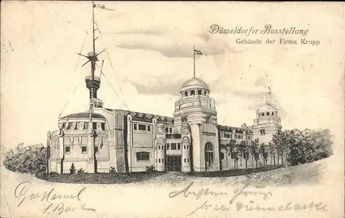 Ausstellung Industrie Gewerbe Kunst Duesseldorf 1902  Gebaeude Firma Krupp Kat. Duesseldorf