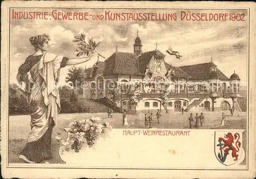 Ausstellung Industrie Gewerbe Kunst Duesseldorf 1902  Haupt Weinrestaurant  Kat. Duesseldorf