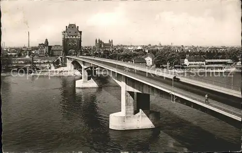 Worms Rhein Panorama mit Nibelungenbruecke