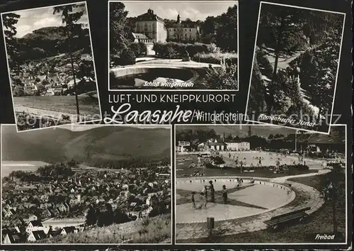 Laasphe Total Schloss Wittgenstein Ilsetal Freibad Kat. Bad Laasphe