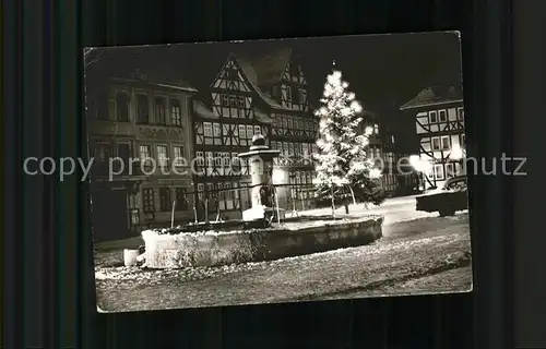 Allendorf Bad Sooden Marktbrunnen Weihnachtsbaum Kat. Bad Soden am Taunus