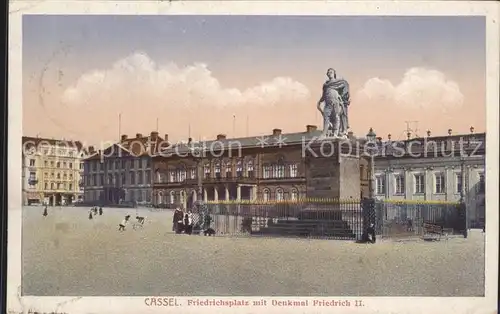 Cassel Kassel Friedrichsplatz mit Denkmal Friedrich II Statue Kat. Kassel