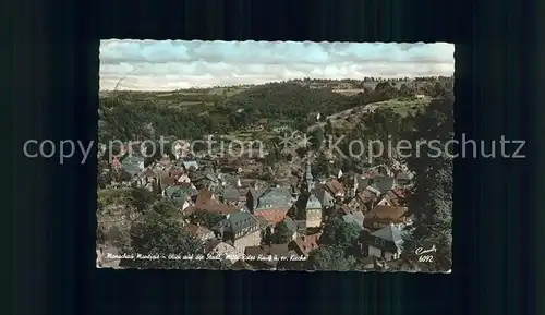 Monschau Montjoie Stadtblick Rotes Haus Kirche Kat. Monschau