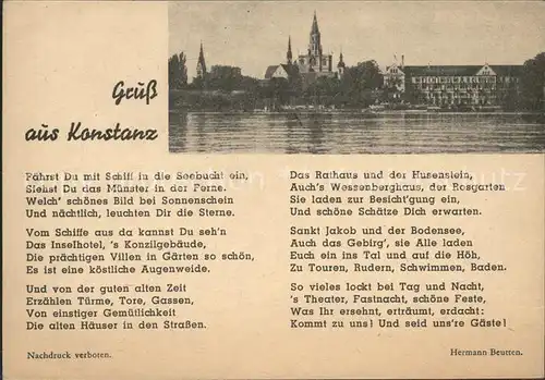 Konstanz Bodensee Muenster Gedicht Kat. Konstanz