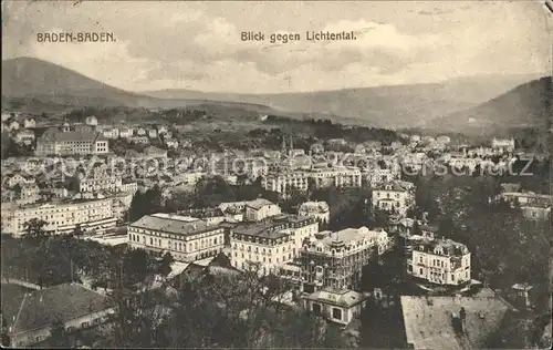 Baden Baden Panorama gegen Lichtental Kat. Baden Baden