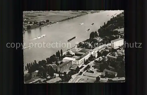 Bonn Rhein Fliegeraufnahme Bundeshaus / Bonn /Bonn Stadtkreis