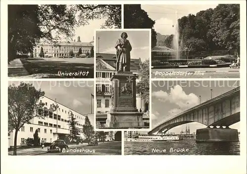 Bonn Rhein Universitaet Poppelsdorfer-Allee Neue Bruecke Bundeshaus / Bonn /Bonn Stadtkreis