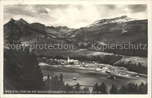 Riezlern Kleinwalsertal Vorarlberg mit Schwarzwassertal und Hochifen Kat. Mittelberg