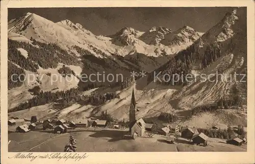 Mittelberg Kleinwalsertal mit Schafalpkoepfe Kat. Oesterreich