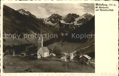 Mittelberg Kleinwalsertal Kirche Schafalpenkoepfe Kat. Oesterreich