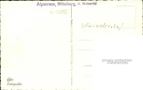 Mittelberg Kleinwalsertal mit Widderstein Kat. Oesterreich