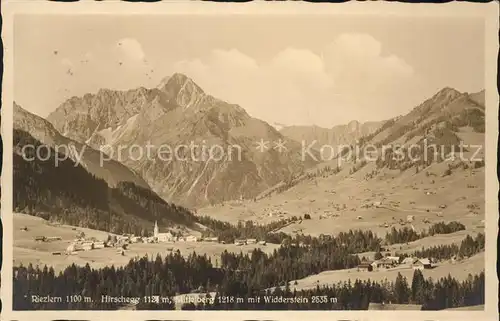 Riezlern Kleinwalsertal Vorarlberg mit Hirschegg Mittelberg und Widderstein Kat. Mittelberg