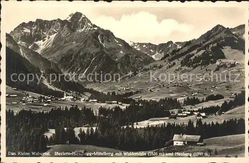 Kleinwalsertal Riezlern Hirschegg Mittelberg mit Widderstein und Heuberg Kat. Oesterreich