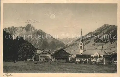 Riezlern Kleinwalsertal Vorarlberg mit Widderstein und Heuberg Kat. Mittelberg