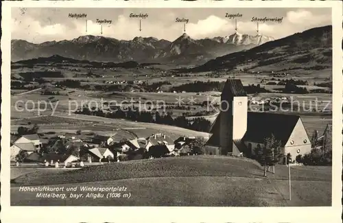 Mittelberg Kleinwalsertal Panorama Kirche Kat. Oesterreich